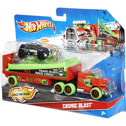 Hot Wheels Trucking Transporter Cosmic Blast Vermelho/Verde